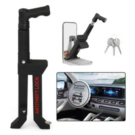 Brake Pedal Lock, Anti Theft Car Device, Brake or Clutch Pedal Deadbolt Lock, Vehicle Anti Theft System with Steering Wheel Sunshade for Cars, Trucks, SUV's, Van Security with 3 Keys
