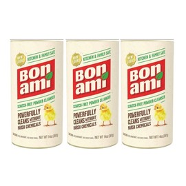 BON AMI BON AMI Powder Cleanser for Kitchens & Bathrooms - All Types of Surfaces, Cleans Grime & Dirt, Polishes Surfaces, Absorbs Odors (3 Pack)