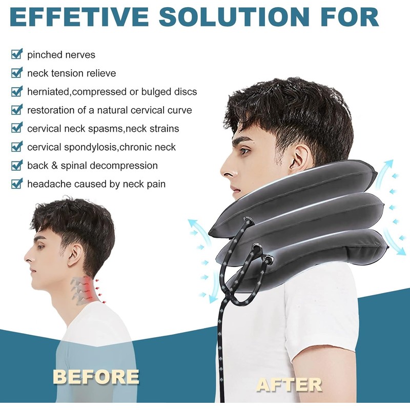 Neck Stretcher, Cervical Traction Device, Neck Traction Device, Adjustable Inflatable
