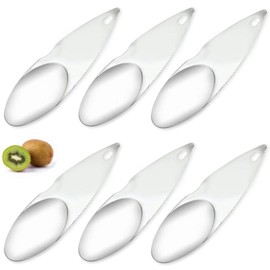 TorSor 6 Pack Kiwi Spoon Knife Combo Stainless Steel 2-in-1 Kiwi Cutter Kiwi Peeler Scooper Knives Saver for Kiwis Dragon Fruit Avocado Papaya Cutting Scooping Tool Kitchen Gadgets