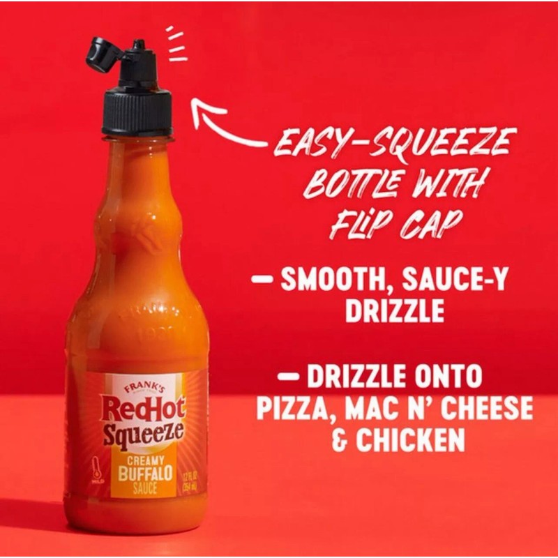 Franks Redhot 🟢 New Frank's Red Hot Squeeze Creamy Buffalo