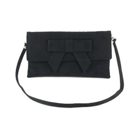 LONI Cute Faux Suede Clutch Shoulder Bow Bag