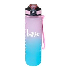 Fenmshairy Lover Dachshund Dog Water Bottle 32oz – Leakproof BPA Free Tritan Bottle with Straw & Carry Strap, Motivational Time Marker for Gym, Fitness, Outdoor, Travel, Office