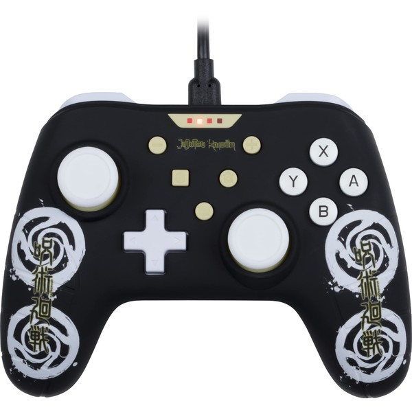 Konix Jujutsu Kaisen Wired Controller for Nintendo Switch Console, Vibration Function, 3 m Cable, Black and White