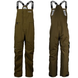 NAVIS MARINE Men's Bass Fishing PRO Bibs Pants Dry Waders Overalls Waterproof 3 Layer Hard Shell G4-91 (BIB-Dark Green, X-Small)