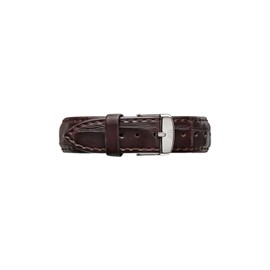 Daniel Wellington York Silver Women's Brown Leather Buckle Watch Strap with Pin of 18cm 0810DW