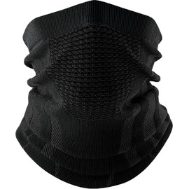 (JIOYIEO) Neck Warmer, Neck Guard, Face Cover, Air Hole Structure, No More Stiffly, Windproof, Warm, Stretchy, Breathable, Outdoor Activities, Spring, Autumn, Winter, One Size Fits Most, Unisex, Black