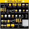 JarThenaAMCS 95Pcs Bee Bulletin Board Cutouts Summer Bee Daisy Flower