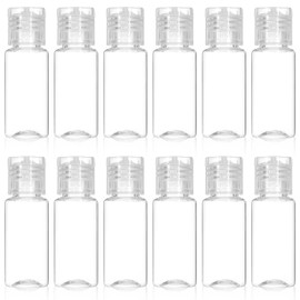 SynHHergyx 12 Pcs 15ml/0.5oz Travel Bottles Empty Plastic Bottle with Flip Cap Clear Squeeze Bottle Travel Size Containers for Shampoo Shower Gel Lotion