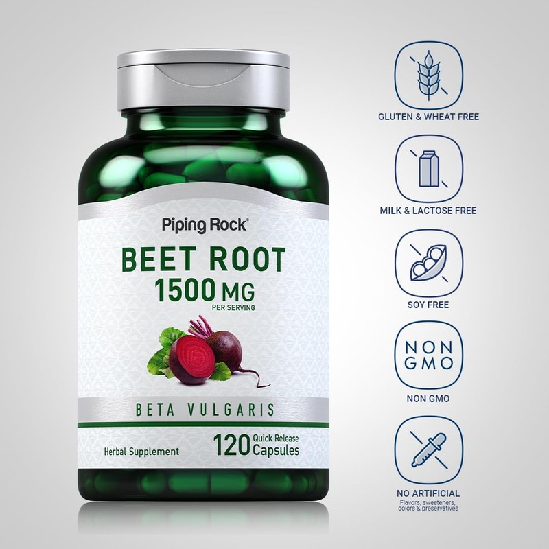 Piping Rock Beet Root Capsules | 1500 mg | 120