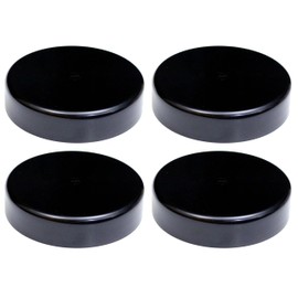 JSP Manufacturing Flat Marine Dock Piling Cap, UV Protected Polypropylene, 4 Pack, Made in USA (4, Black, 10 inch)
