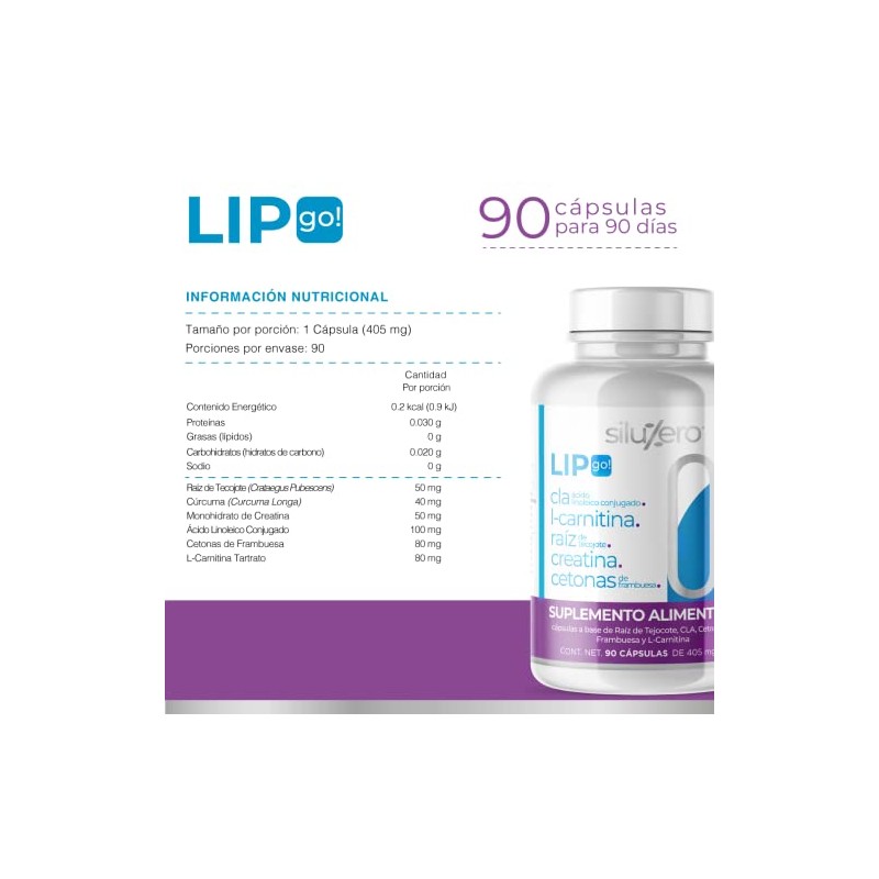 LIPO con L-Carnitina|90 cápsulas| Creatina y Cetonas de frambuesa