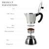 LAOION Stovetop Espresso Maker, 6Cup Moka Pot, Espresso Machine Compatible