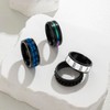 EIELO 12Pcs Stainless Steel Band Rings for Men Women Cool