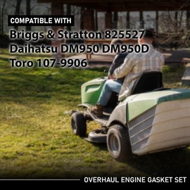 G-PLUS Engine Gasket Set Compatible with Briggs & Stratton 825527/Fit Daihatsu DM950 DM950D/Fit Toro 107-9906