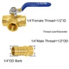 Joywayus 3 Way L-Port 1/4" Female Thread Ball Valve with