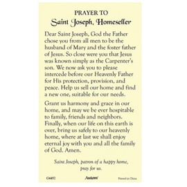 Needzo Saint Joseph Home Seller Prayer Card, Catholic Handouts for Loved Ones, (10 Pack)