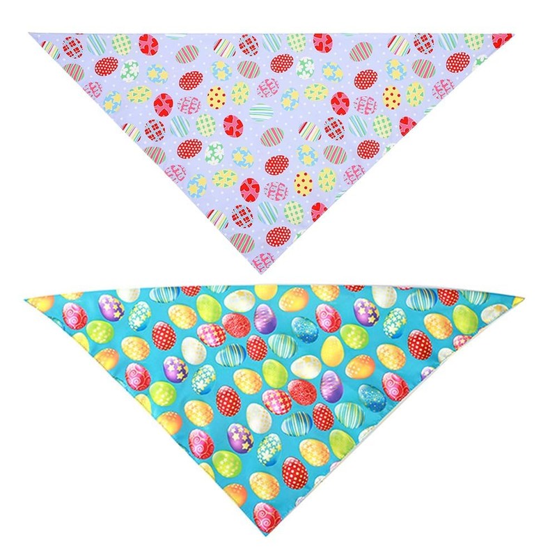DELIFUR Dog Easter Day Bib 2 Pack Pet Rabbit Scarf