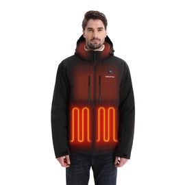 Venustas Men’s Heated Utility Jacket with 12V Battery, MaxHeat 140°F, Softshell Heated Coat for Hiking, Skiing, Outdoor Work