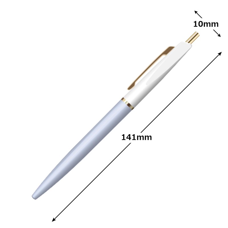 Anteric BP1SWXAB Oil-based Ballpoint Pen, 0.5mm, Snow White x Aqua