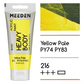 MEEDEN Acrylic Paint Light Yellow: 100 ml Yellow Pale Thick Acrylic Paint - Together with an Additional Tube of Titanium White for Art and Craft Projects in Painting