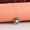 Natural Moss Agate Crystals Pendant Necklace, 925 Sterling Silver Heart