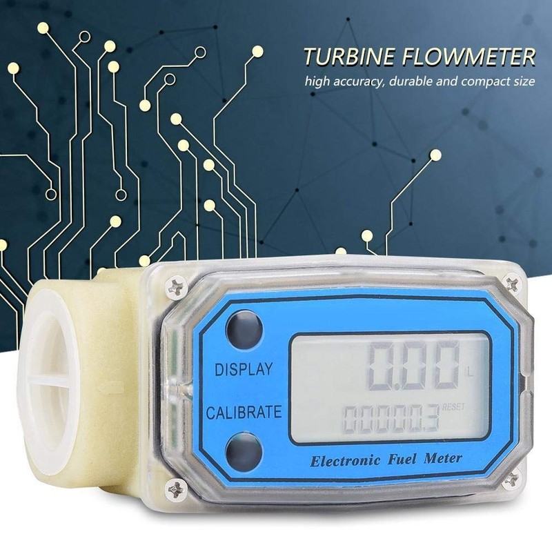 Nikou Flow Meter Turbine Meter, 15-120L/min 1 Inch NPT Mini