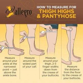 Allegro XXXL Black 8-15 mmHg Compression Stockings Thigh High Support Leg Care