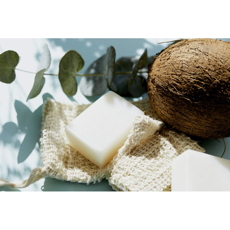 Organic shower soap with soap bag, without plastic or palm