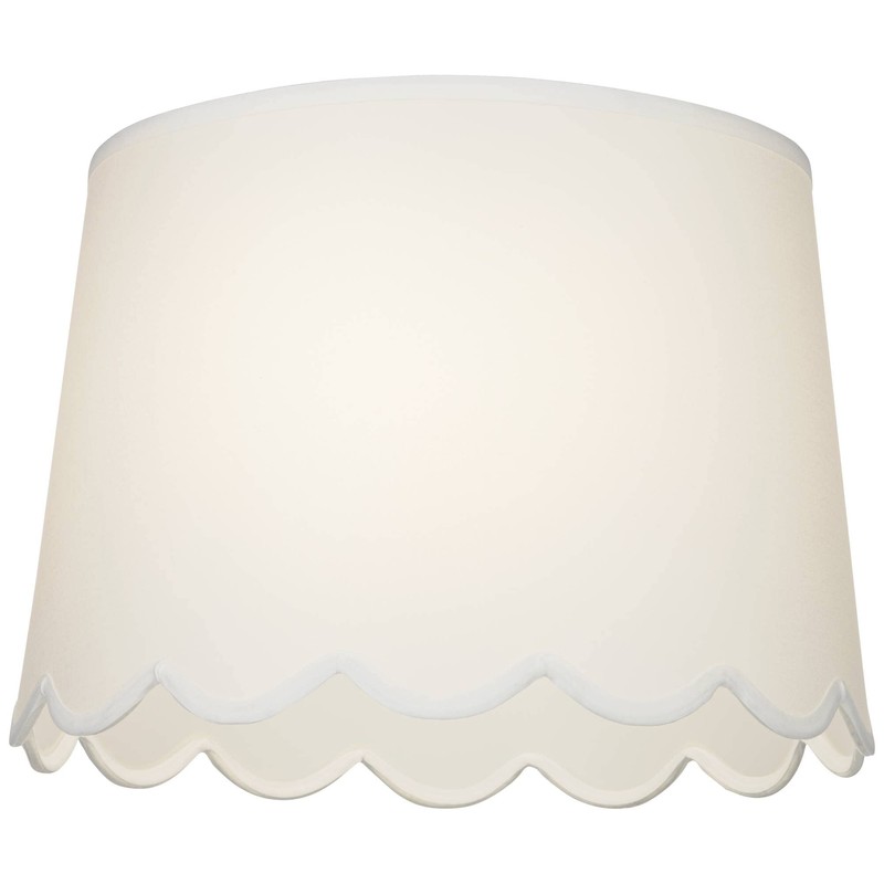 Hardback Scallop Bottom Empire Lamp Shade White Large 13" Top