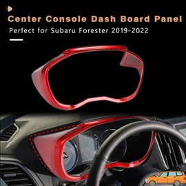 BOYOUS ABS Center Console Dashboard Panel Frame Instrument Trim Cover Sticker Interior Decoration Accessories for Subaru Forester 2019 2020 2021 2022 2023 2024(Red)
