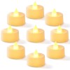 Homemory Pack Of 50 Amber Led Tea Lights Realistic Flickering
