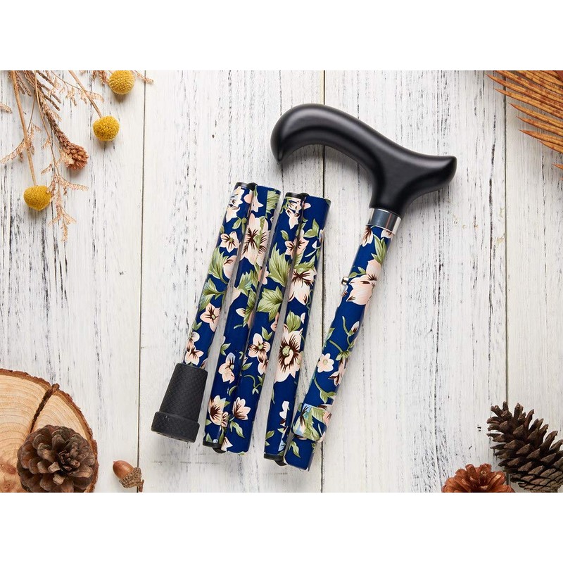 Merry Sticks（メリースティックス） ／ ブライトライフ／ 折りたたみステッキ ／ 杖 ／ キキョウ（ブルー）