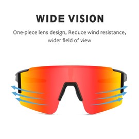 OULAIQI Cycling Sunglasses Polarized Sunglasses for Cycling Men Women with 3 Interchangeable Lens Baseball Glasses