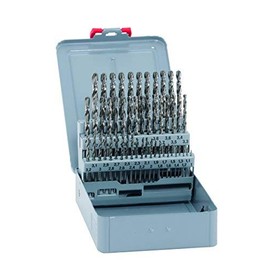 Alpen HSS Cobalt Drill Bit, Short, DIN 338 RN Diameter 1 - 5.9 x 0.1 mm 50 Piece Set in Metal Case, 101250100