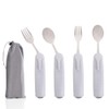 Pekokavo Adaptive Utensils Set, Angle Adjustable Arthritis Aid Silverware for