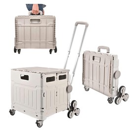 Grocery Shopping Cart Shopping Trolley Folding Shopping Trolley with Adjustable Telescopic Aluminium Handle Stair Climbing Cart Utility Cart for Supermarket Folding Shopping Trolley Shopping Cart