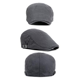 FBBULES Casual Men's Flat Cap Newsboy Berets Hat - Classic Mens Beret Duckbill Hat Vintage Driving Hat Cabbie Hunting Hat Spring Summer Autumn Sun Protect Adjustable 55-62 CM Grey