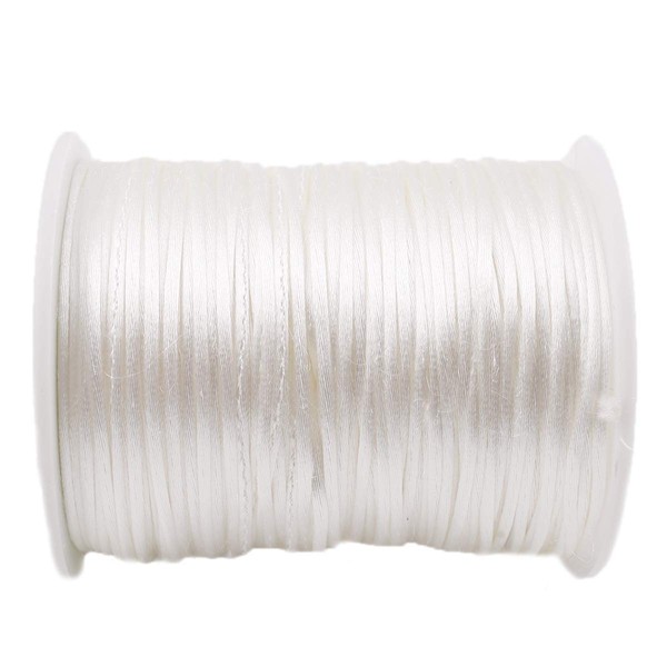 Promise Babe White Satin Rattail Cord for Necklace 75m DIY Craft Supplies Line