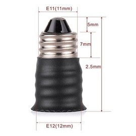 (E11 to E12) - Mini Candelabra E11 Base Screw Socket to Candelabra E12 Socket Adapter Industrial Grade (Pack of 10)