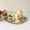 Hamphinee Oval Floral Wall Mirror Tray, Dresser Organizer Tray,，Decorative Perfume