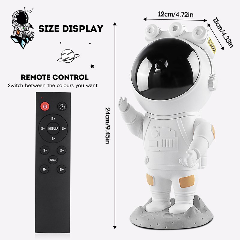 LED Astronaut Starry Sky Projector, Spaceman Galaxy Star Projector Night