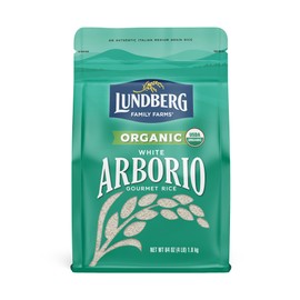 Lundberg Organic Arborio Rice, Rich Flavor, Creamy Texture, Perfect for Risotto, Rice Pudding & Soups, Pantry Staple, Sustainably Farmed, Gluten-Free, Non-GMO, Vegan, 4 lbs.