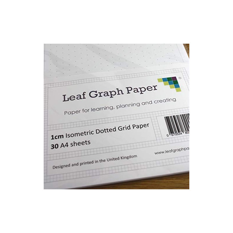 A4 Isometric Dotted Grid 10mm 1cm Graph Paper - 30