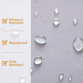 MIULEE Outdoor Curtain 96 Long for Patio Waterproof Room Darkening Outdoor Curtains Sunlight Ray Reducing with Rings 1 Panel 52 by 96 Greyish White