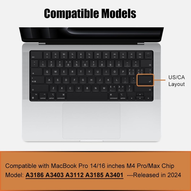 Silicone Keyboard Cover Skin for MacBook Pro 14" 16 inch