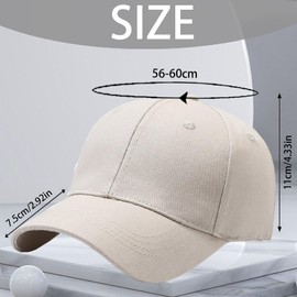 CWENDANER Fire Baseball Cap for Men and Women, Adjustable, Unisex Cap, Adjustable, Pure Colour, Baseboard Baseball Cap, beige, 56 - 60
