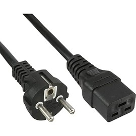 InLine® Power cable 16 A, Schuko straight to IEC IEC320 °C19 (1 m)