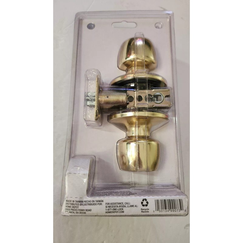 Defiant Brandywine Keyed Entry Door Knob Polished Brass 154 709