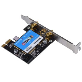 Tarjeta de Red Wi-Fi con Bluetooth 4.0, 2.4G / 5G Dual-Band Inalámbrica PCIe Adaptador de Red Tarjeta de Red PCI Express, Tarjeta WiFi con 2 Antenas 6db para Win7/8/10